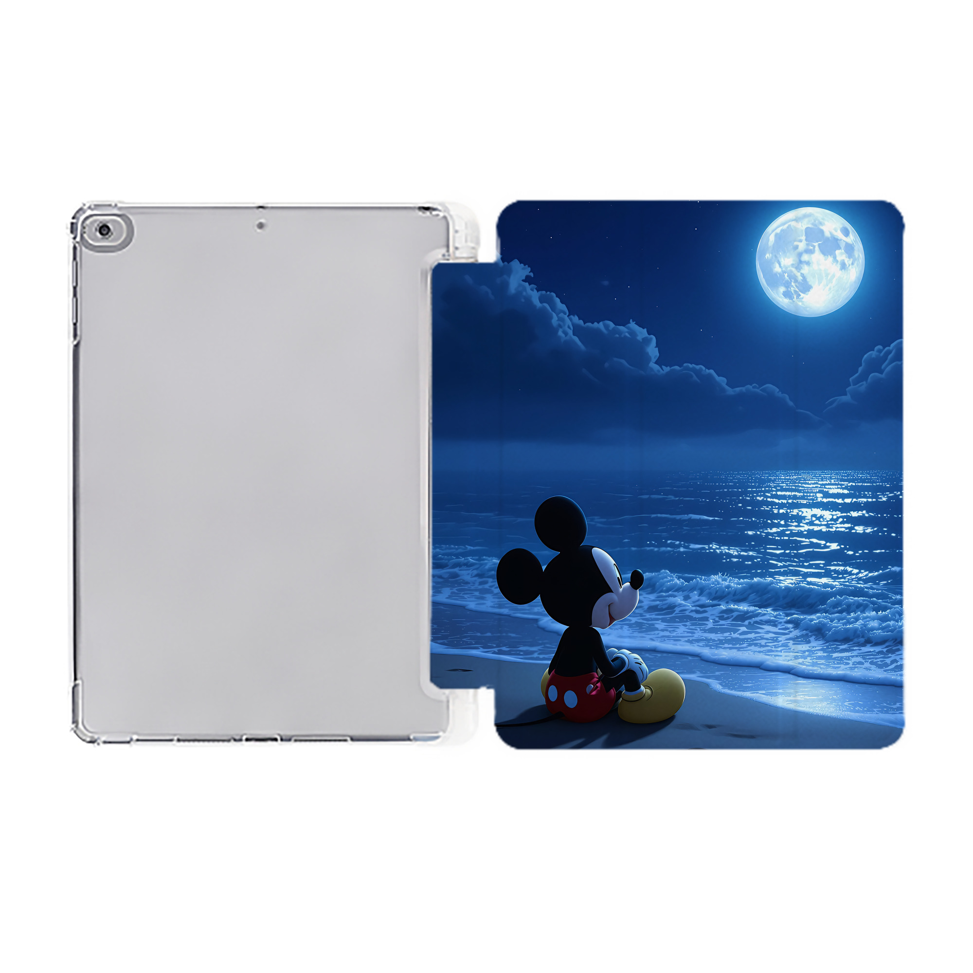 （画像用） ミッキーマウス Mickey Mouse IPad ケース ペン収納付き 三つ折りスタンド PUレザー×シリコン 対応機種9.5/10.5/10.9インチ
